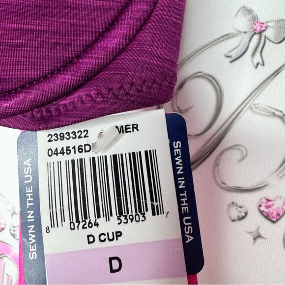 Betsey Johnson bikini top bra style lace purple heart adjustable straps BNWT - Picture 8 of 11